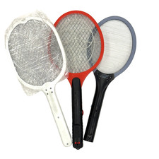 Electric Fly Swatter Bug Zapper Racket Lot of 3 Handheld Insect Killer Used