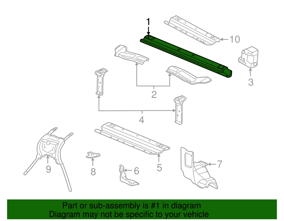 Barra de amarre superior genuina GM 25666237 Foto 2 de 2