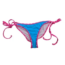 Doll & Co Swimwear Cheeky Bikini Bottoms Blue Pink Polka Dot Beach Adjustable