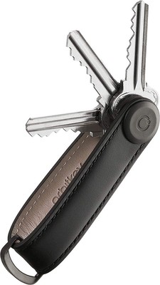 Orbitkey - Leather Key Organiser - Black/Black NEU