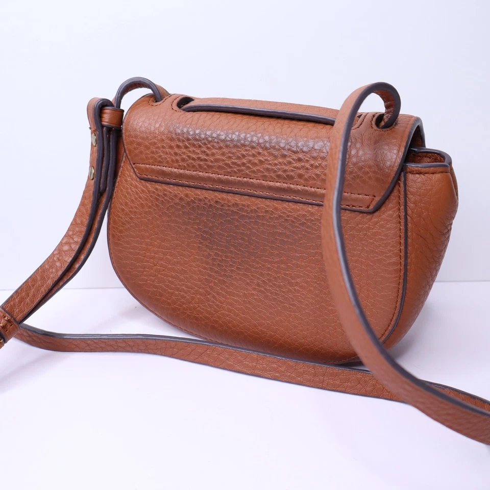 J. Mini Bolso Bandolera CREW Rider Cuero Italiano Castaño Tostado Sillín Correa Foto 2 de 4