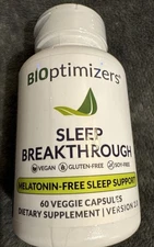 Bioptimizers Sleep Breakthrough (Melatonin-free Sleep) - 60 Veggie caps, 6/2027