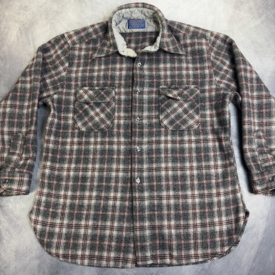 VTG 1960 s Pendleton Mens XL 100% Virgin Wool Plaid Flannel USA (fits Smaller)