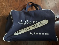 Borsa da trasporto Michel Swiss tipo compagnia aerea vintage Rue de la Paix Parigi Francia