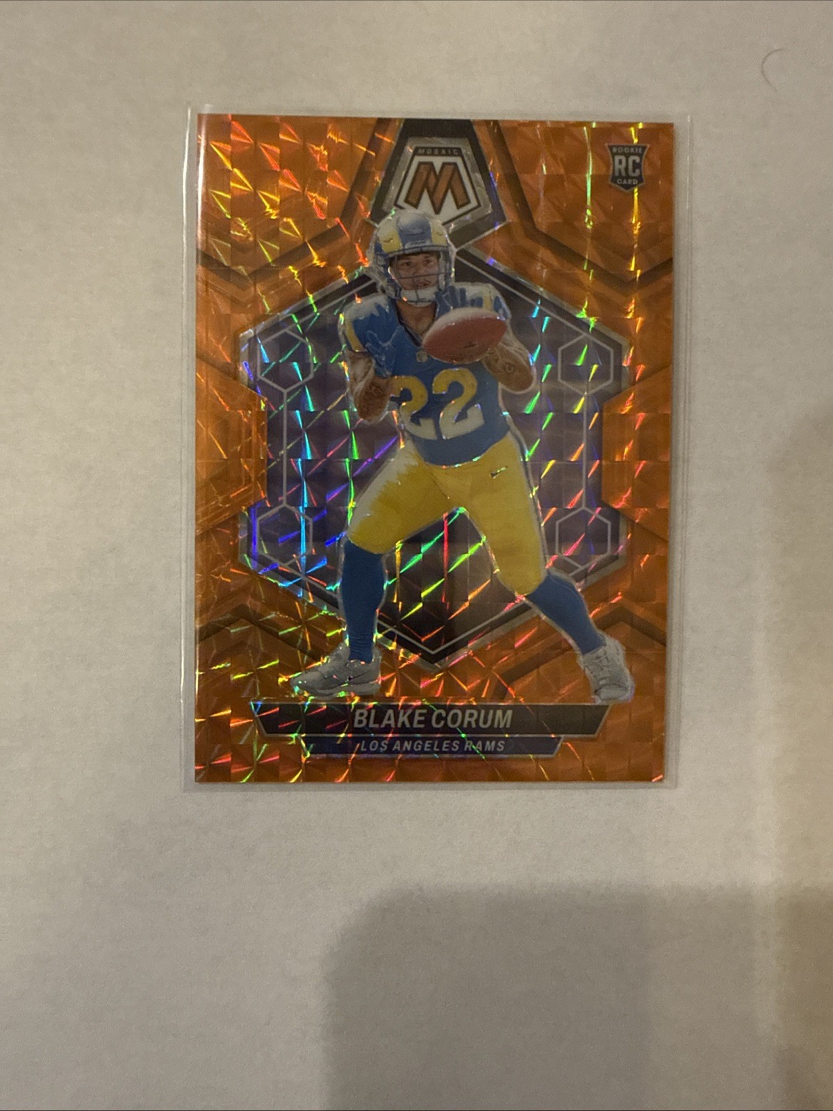 Blake Corum 2024 Panini Mosaic Orange #/199 Los Angeles Rams #368 Rookie Card