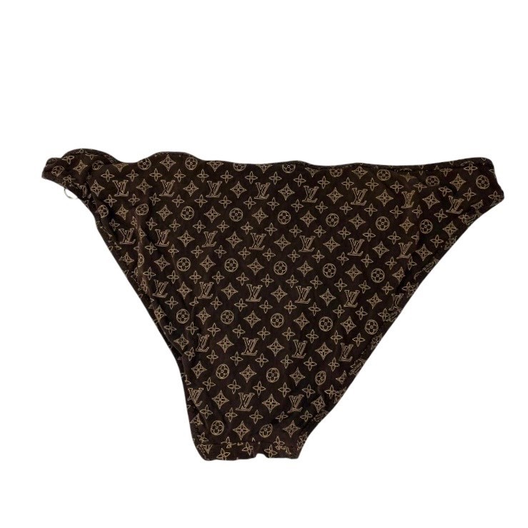 LOUIS VUITTON Vintage Monogram Bikini Swimwear #38 Brown Gold