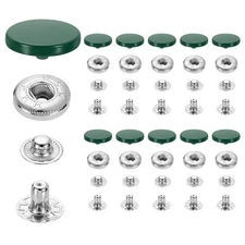 20 Set Snap Fasteners, 17mm #831 Zinc Alloy Press Studs Buttons, Dark Green