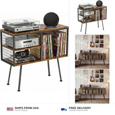 Faesun Record Player Stand with Vinyl Record Storage, Holds Up to 150 Albums,...