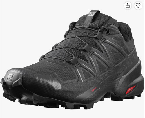Men's 8 - Salomon Speedcross 5 Black Trail Running Shoes (Virtually Brand New)