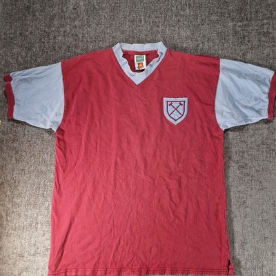Score Draw West Ham Kurzarm T-Shirt XL Herren P2P 22,5 Inch Official Retro