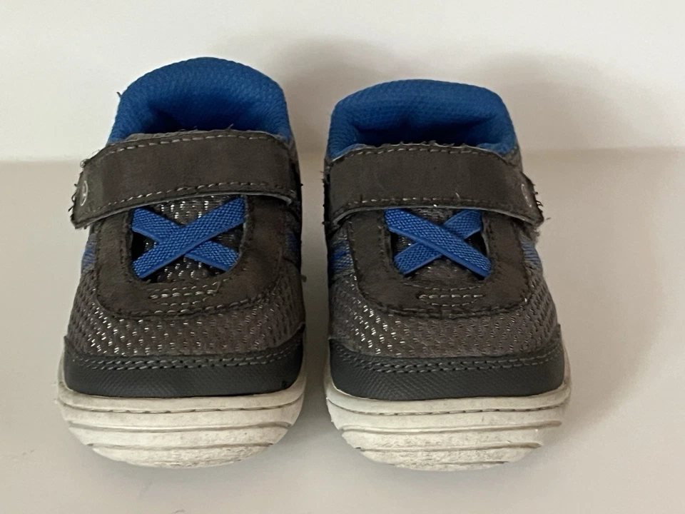 Zapatillas Stride Rite SR Jackson para niños pequeños talla 4,5 gris azul Foto 2 de 4