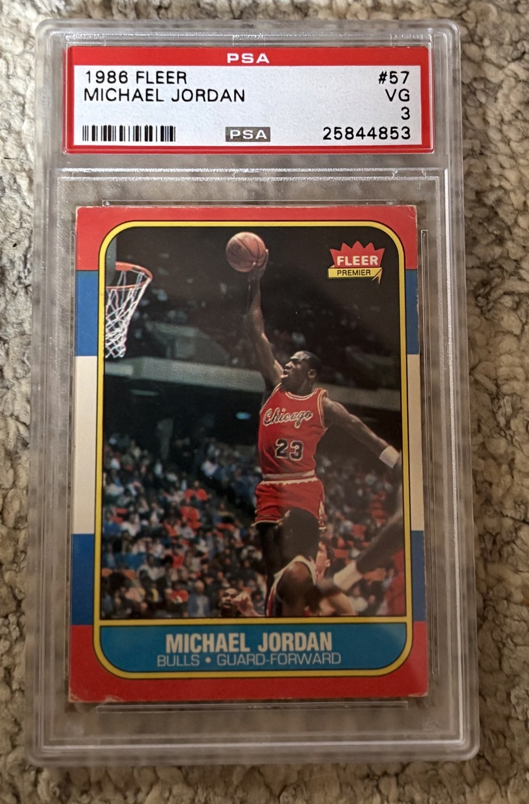 1986-87 Fleer - Michael Jordan #57 (RC) PSA 3 With Great Eye Appeal.
