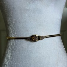 Vintage stretchy Gold tone Statement waist Belt one size