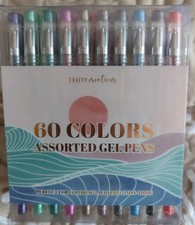 60 Piece Gel Pen Set 60 Colors Writing Doodling Coloring By Crafty Creations New