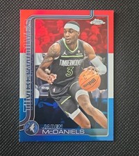 2025-26 Topps Chrome Jaden McDaniels Red White and Blue Refractor #176