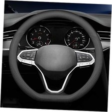 Latest Nappa Leather car Steering Wheel Cover, Stylish Non-Slip D-Shape,Black