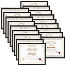 8.5x11 Black Picture Frame Set of 18, 8.5x11 Photo Frames Bulk for Document C...