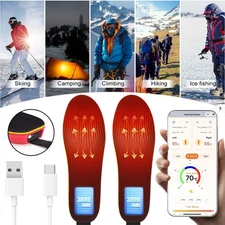 Heated Insoles Rechargeable 3000mAh Battery, APP Control, 3 Heat Settings,Size L