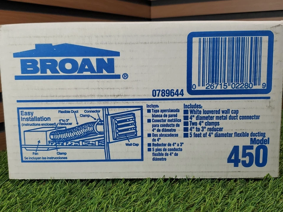 Broan Wall Ducting Kit Model 450 (For Exuast Fans With 3" Or 4" Duct) NIB - Изображение 4 из 4