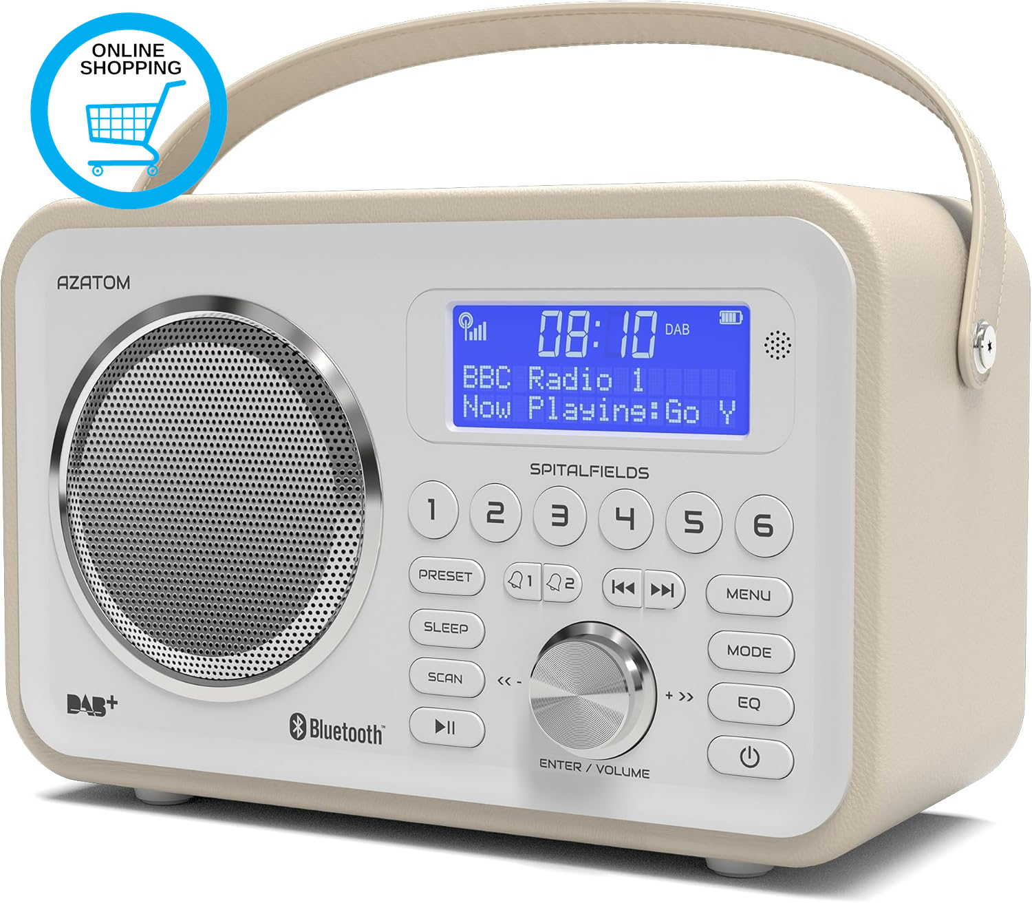 DAB/DAB+ & FM Portable Digital Radio | Leather Design | Bluetooth | Rechargeable