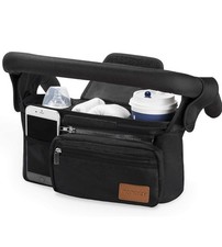 Momcozy Universal Stroller Organizer Attachment w/ Insulated Cup Holder Black