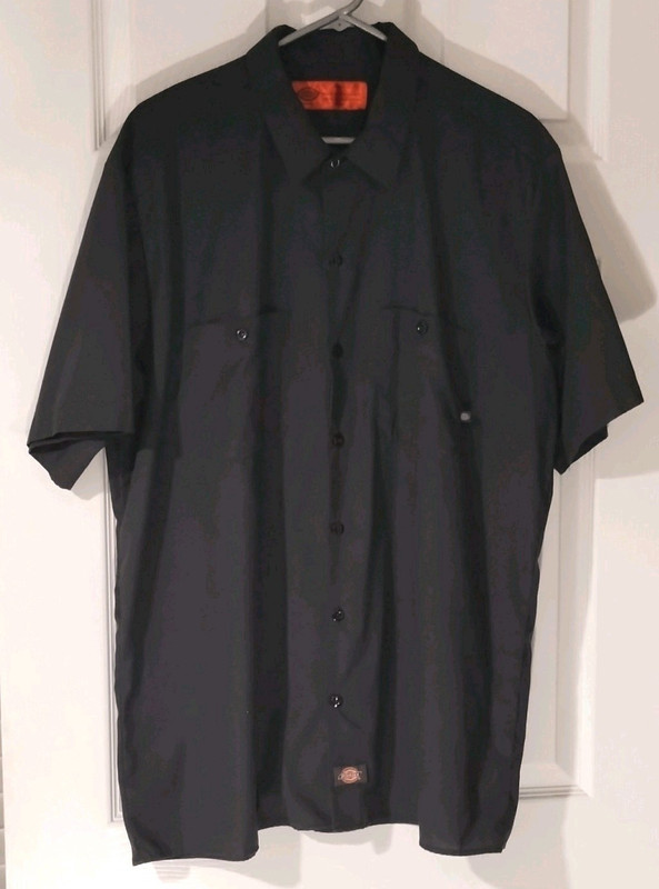 Dickies Men's Black Short Sleeve Button Front Button-Up Work Shirt