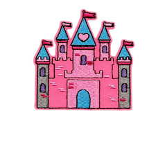 Castle Fairy Cinderella Prince Princess King Queen Pink Patch, Iron On/Sew On