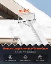 Snow Roof Rake, 18.5 in Aluminum Blade, 5.2-30 ft Adjustable Roof Snow Scraper w