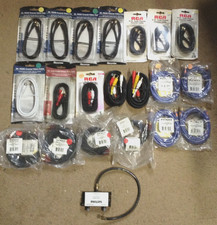 LOT OF 21 VARIOUS COAX, A/V AUDIO CABLES VISUAL VIDEO CORDS ENTERTAINMENT