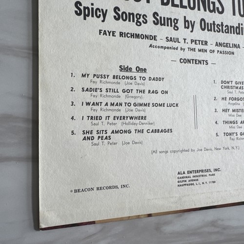 My Pussy Belongs To Daddy Vinyl - 1958 Pressing π₯ - Picture 8 of 14