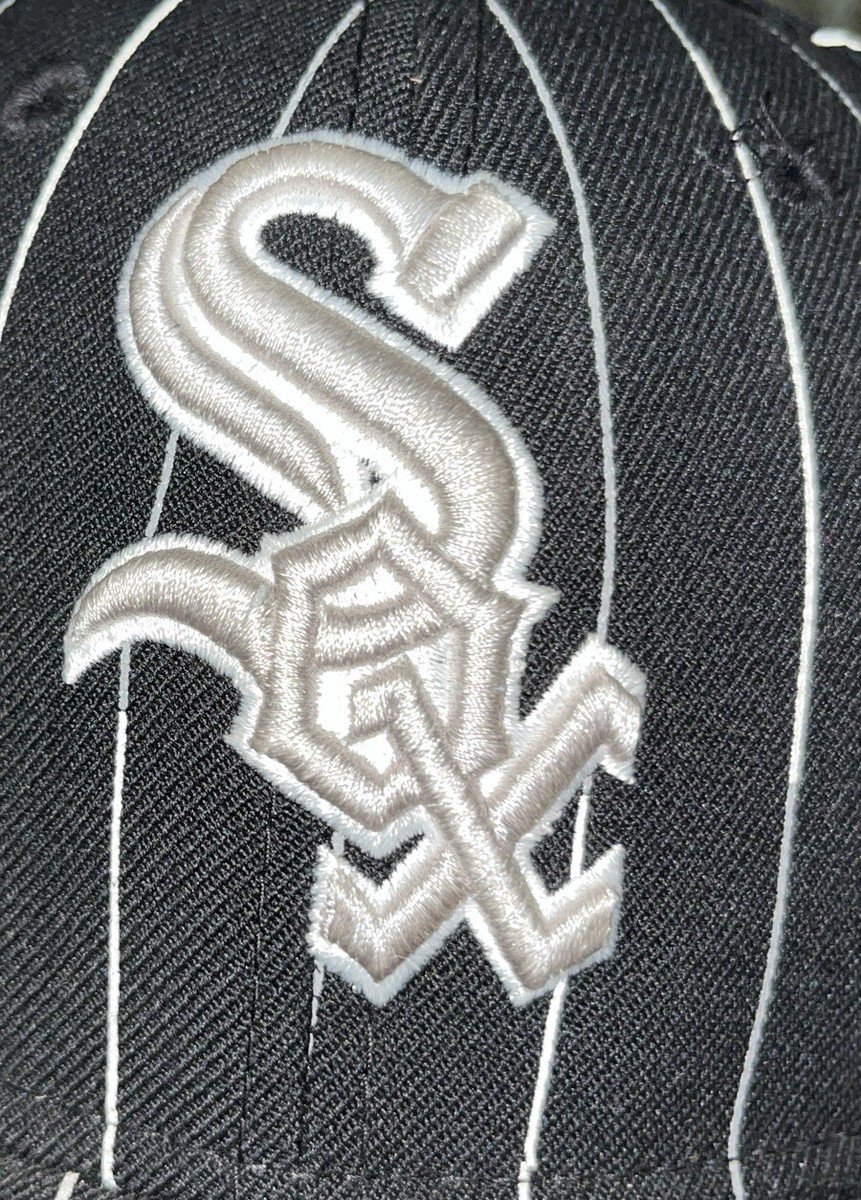 Chicago White Sox hat Fitted sz 7 Black Wool Pinstripe NEW ERA