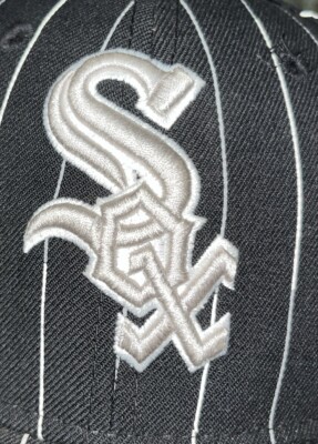 Chicago White Sox hat Fitted sz 7 Black Wool Pinstripe NEW ERA