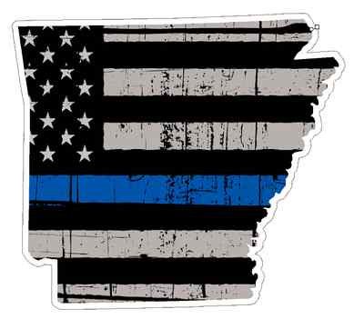15cm Auto-Aufkleber Sticker Arkansas State Staat USA Blau Blue-Line Cop D204