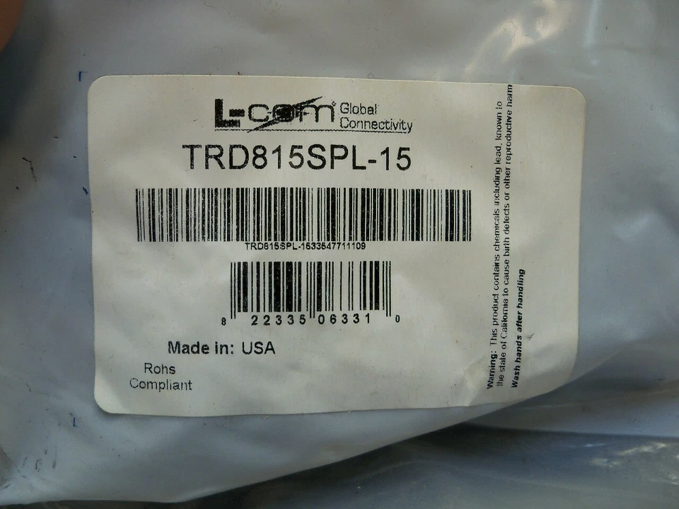 L-com TRD815SPL-15 Shielded Cat. 5E Plenum Ethernet Cable RJ45 15 ft MIL Spec - Image 3 of 4