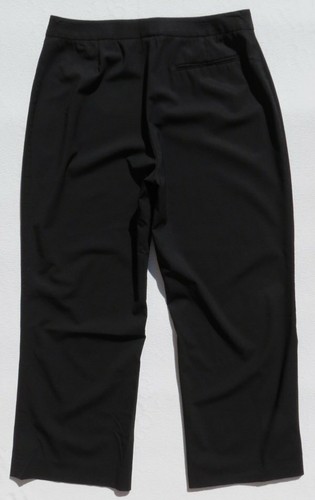LAFAYETTE 148 Black Stretch Wool Menswear Wide Straight Trousers Pants 12 Short - Picture 3 of 5