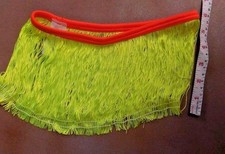 6" pull up Fringe Skirt Neon Orange Waist Flo chartreuse fringe child sizes