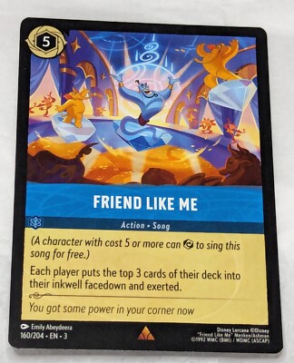 lorcana song cards Friend Like Me Disney Lorcana Into The Inklands Song/Action Card - Rare