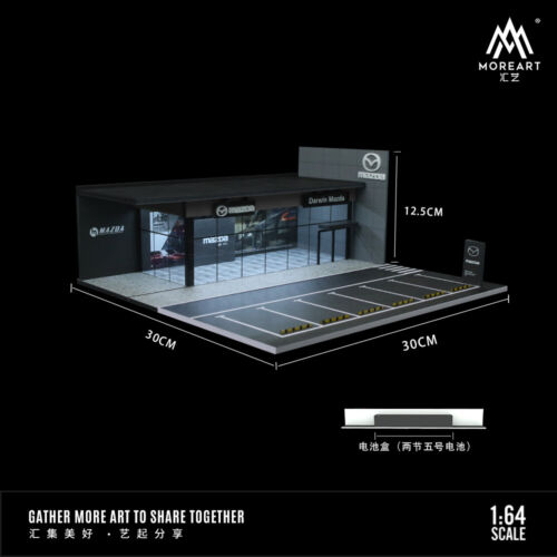 Diorama 1:64 Car Garage Model LED City Car Showroom Scene Display Building Model - Picture 8 of 102
