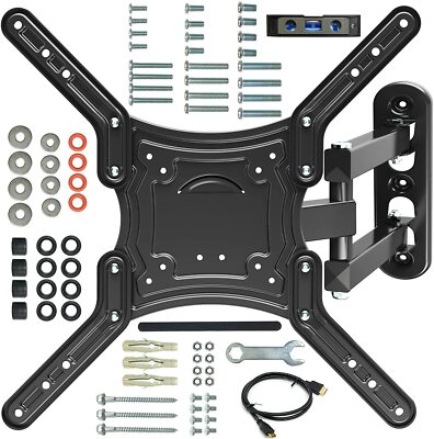 TV Wall Mount Bracket Fits Most of 23-55 TV with 16 Tilting Swivel Extension Arm