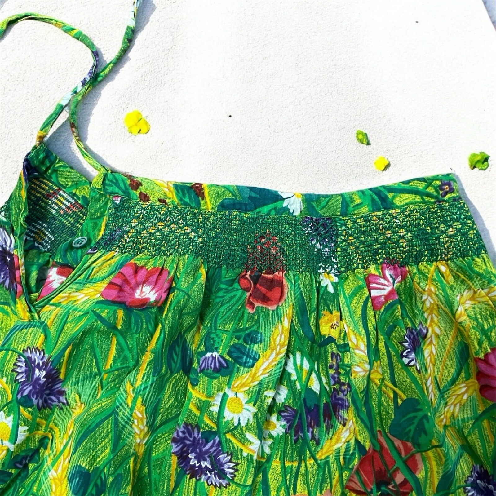 Pantalone Kenzo vintage anni 90 80 fiori colorati Y2K lino taglia 44 leggero