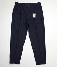 Armani Exchange Trousers Pleat Front Cuffed Hem Pants in Navy Sz 31