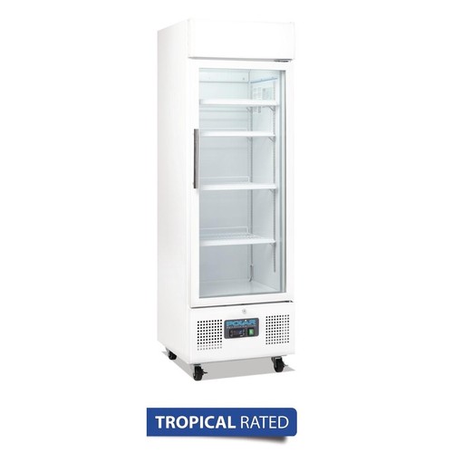 POLAR UPRIGHT DISPLAY GLASS DOOR FRIDGE 218Lt WHITE RESTAURANT CAFE DM075-A - Picture 3 of 7
