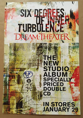 DREAM THEATER Rare DOUBLE SIDED PROMO POSTER of 2001 CD 18x27