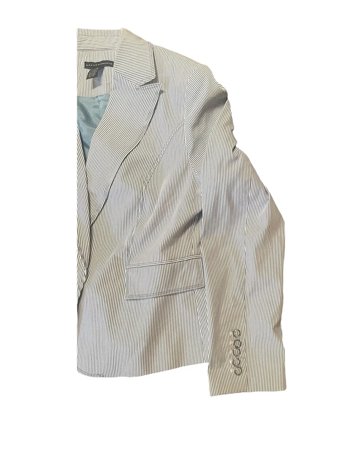 Grace Elements 两件式女式条纹夹克 12 码裤子 8 码全新带标签蓝色白色 — 第 4/4 张图片