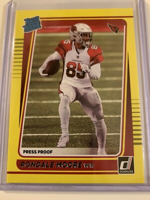 🔥🔥2021 Donruss RONDALE MOORE Rated Rookie Yellow Press Proof #270 ...