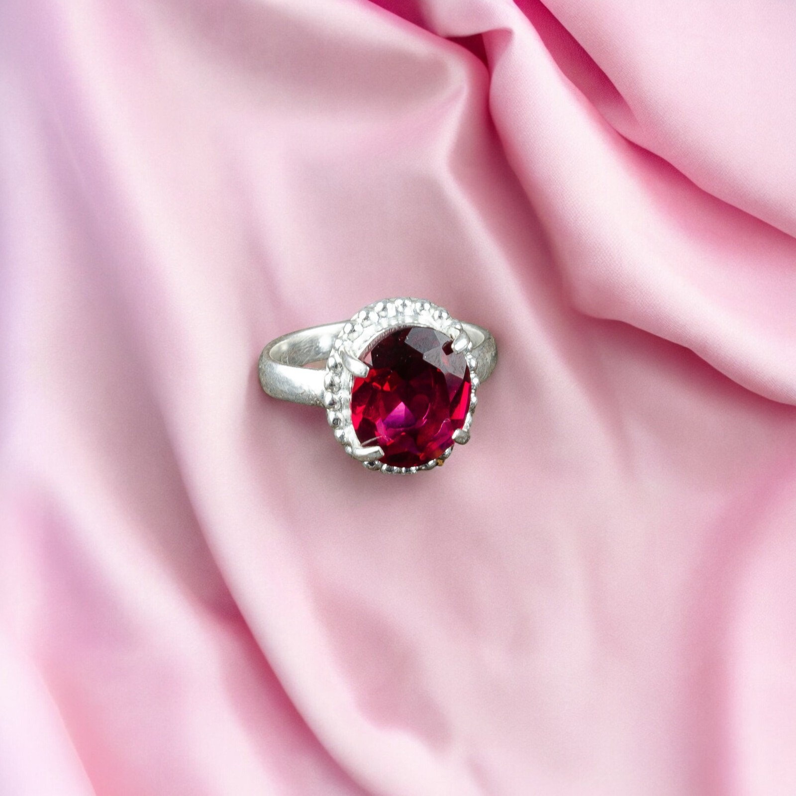 Natural Pink Rubellite Gemstone Jewelry 925 Sterling Silver Ring All Size DK