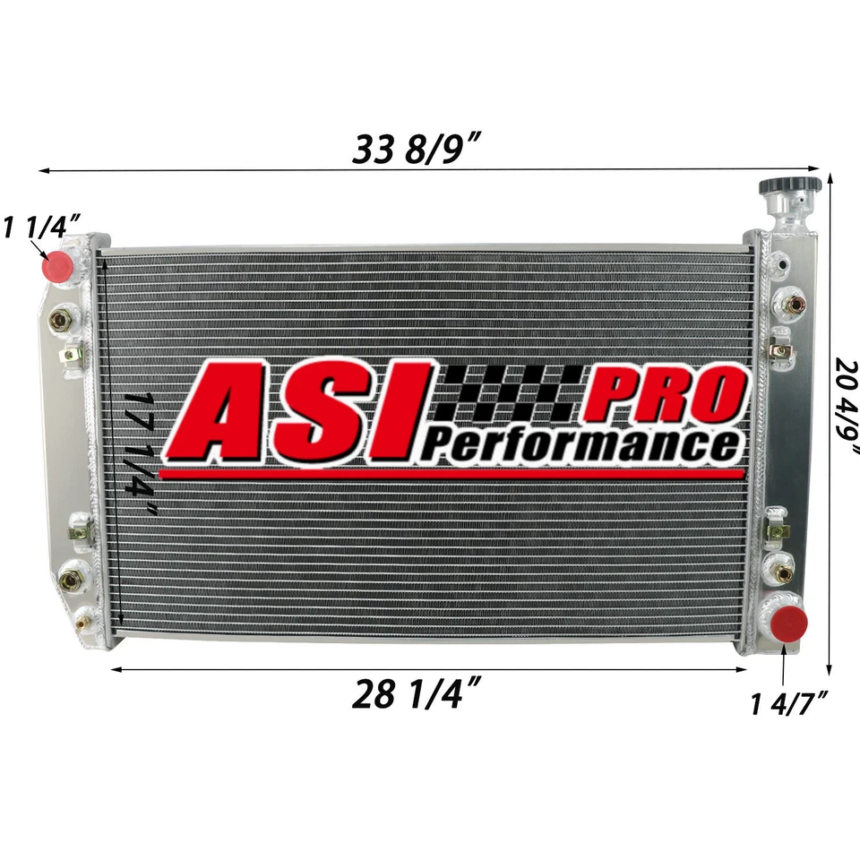 4 Rows Aluminum Radiator fit 1988-99 Chevy GMC C/K 1500 2500 3500 Pickup V8 5.7L Foto 3 de 4