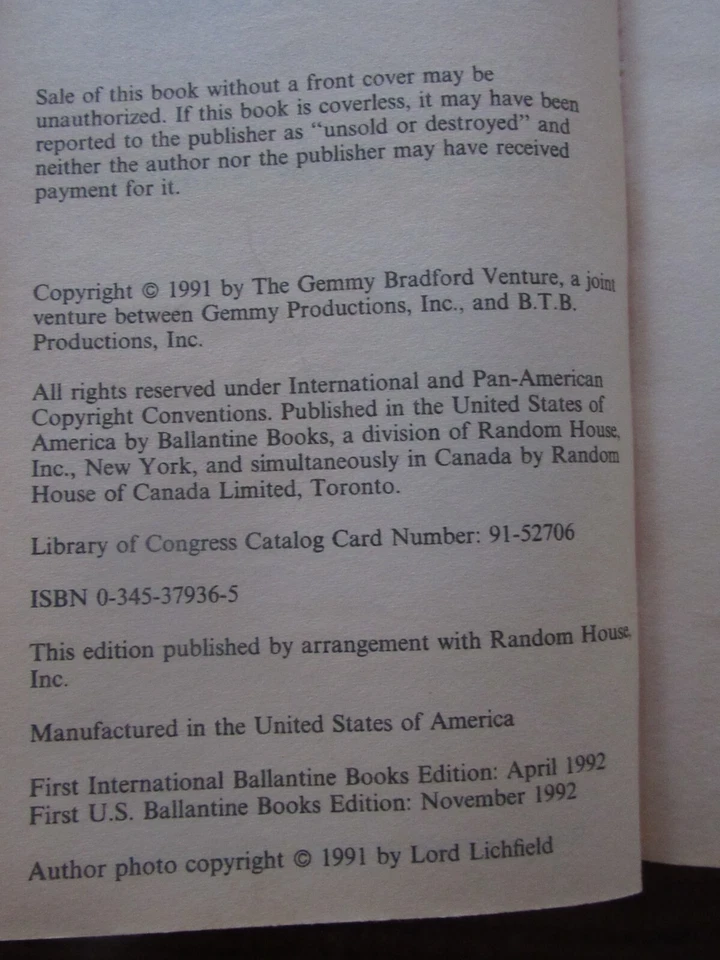 Lot of 4 Barbara Taylor Bradford Books- 1990-1996 Foto 3 de 4