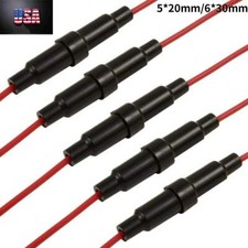 5x20/6x30mm Inline Fuse Holder Fast-Blow Screw Type Fuse Holder with 20AWG Wire