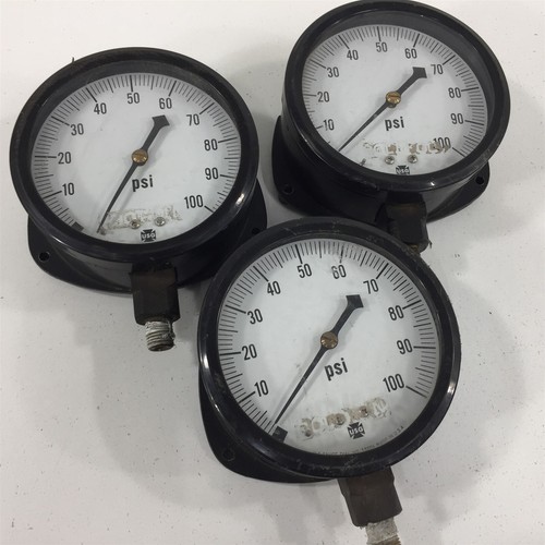 Ametek USG Pressure Gauge 0-100PSI 1/2" Bottom Mount 4" Face Flange Mount - Picture 10 of 10